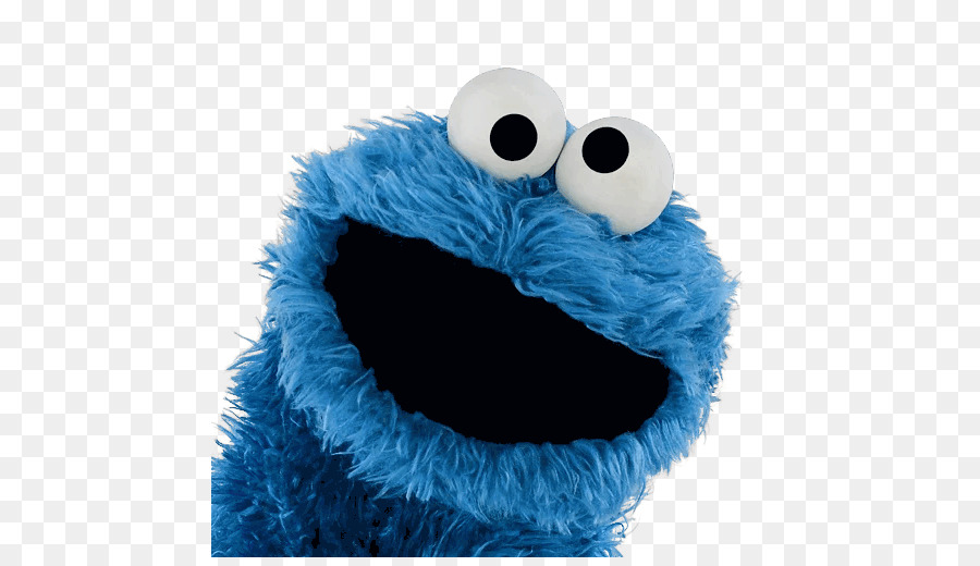 коллаж с синим мохнатым созданием, персонажем сериала Улица Сезам Коржиком Cookie Monster На первых двух картинках Коржик молчит, но от информации на третьей начинает кричать