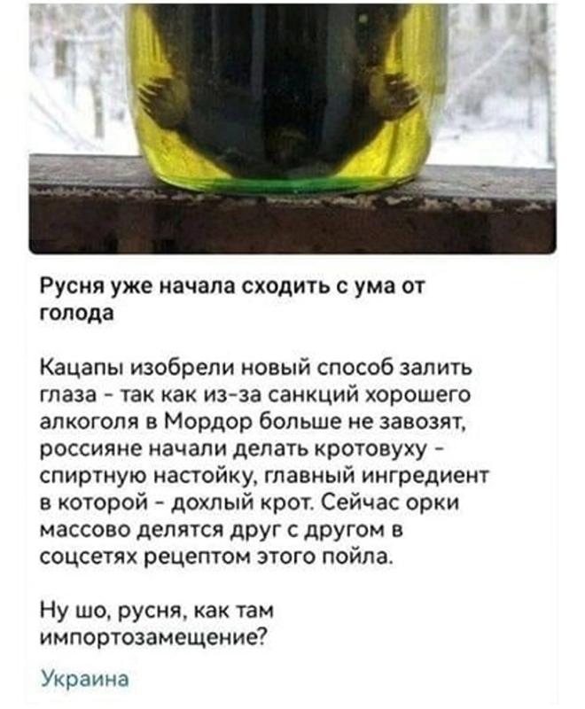 Кротовуха - алкогольный напиток, настоянный на мертвом кроте Само слово и картинка с кротовухой стали мемами в декабре 2022 года
