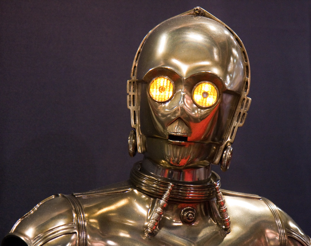 Робот c-3po (протокольный дроид), "звездные войны", 1977