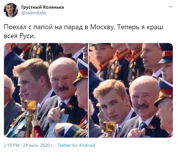 Сын президента Беларуси Коля Лукашенко приехал с отцом на парад победы в Москву и завоевал сердца тысяч девушек 15-летнего красавца называют крашем
