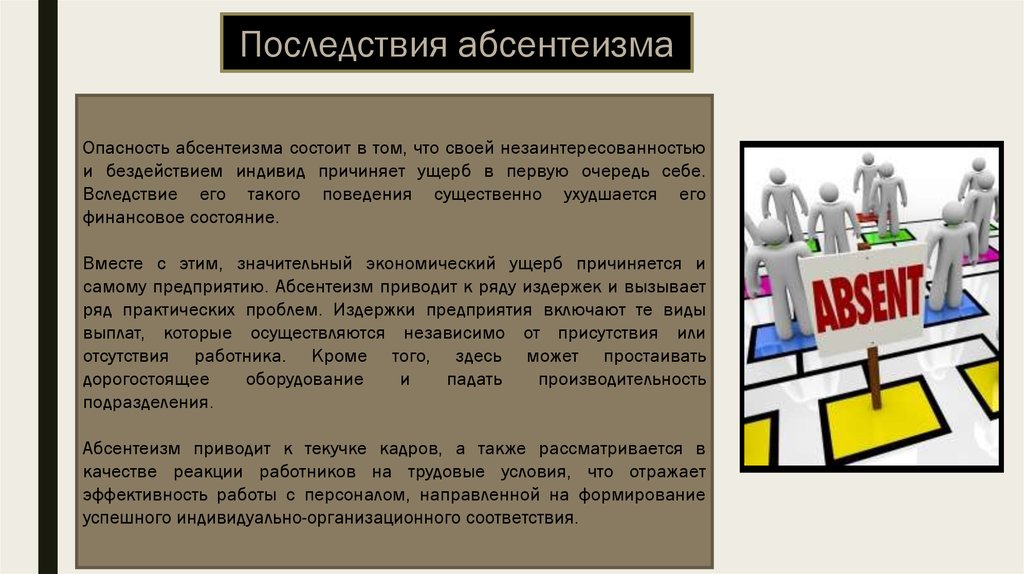 Презентация на тему понятие абсентеизма