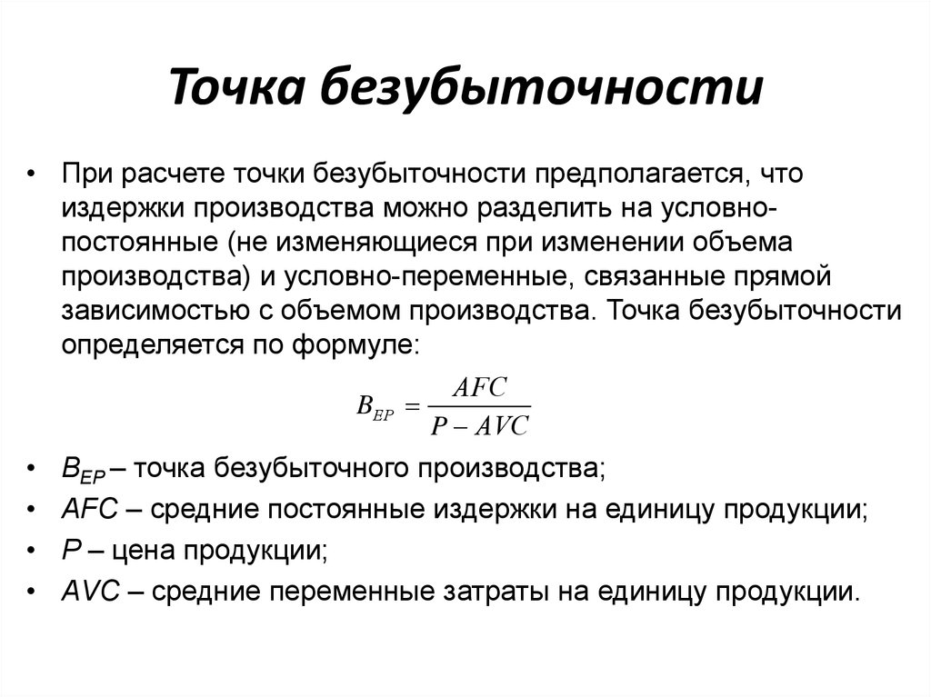 Точка безубыточности